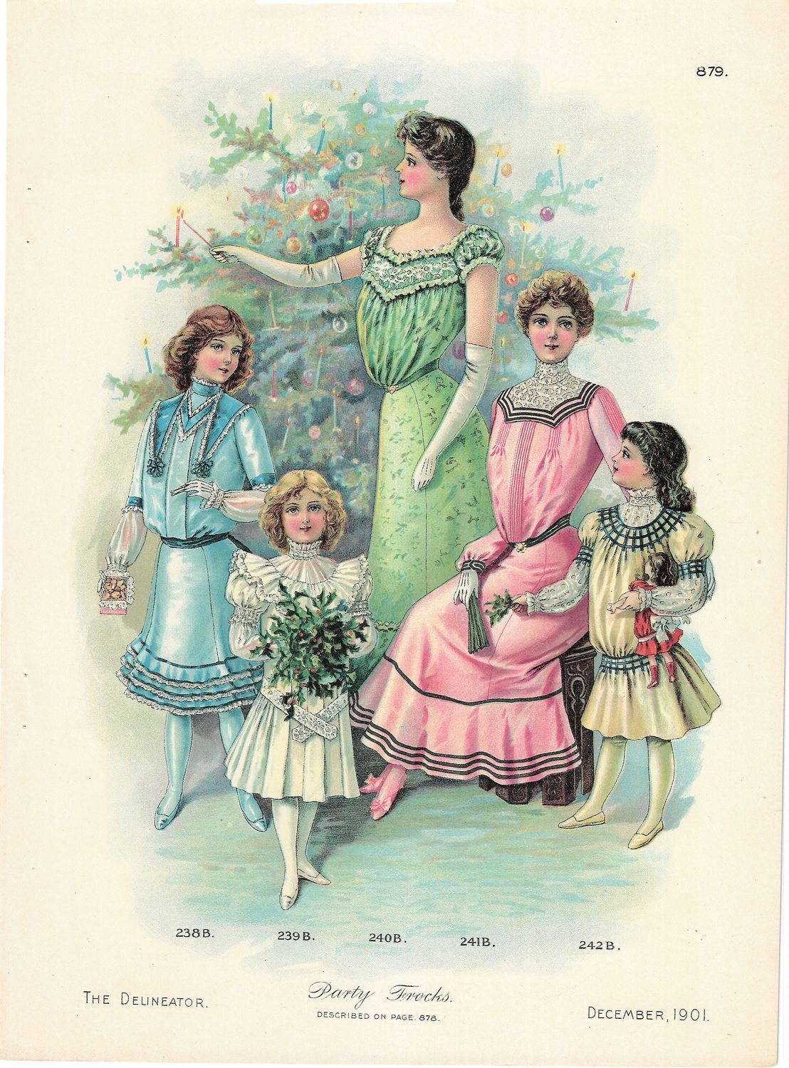 1901 Fashion Plate from the Delineator -  Party Frocks