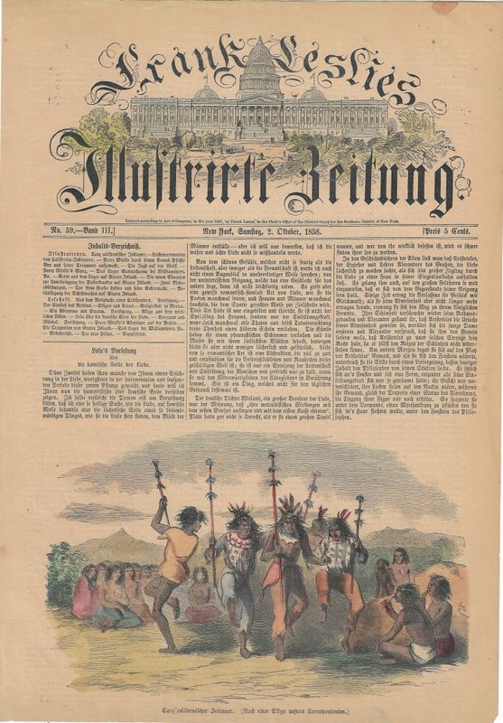 1858 View of California Indians from Frank Leslie's News in German