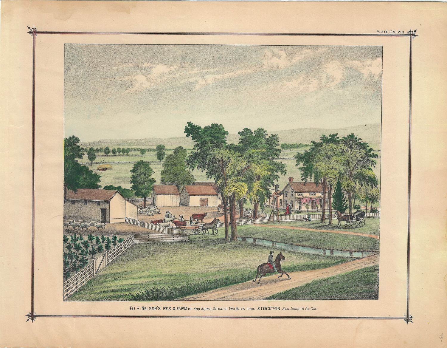 1895 View of the Residence Eli E. Nelson Stockton, Ca.