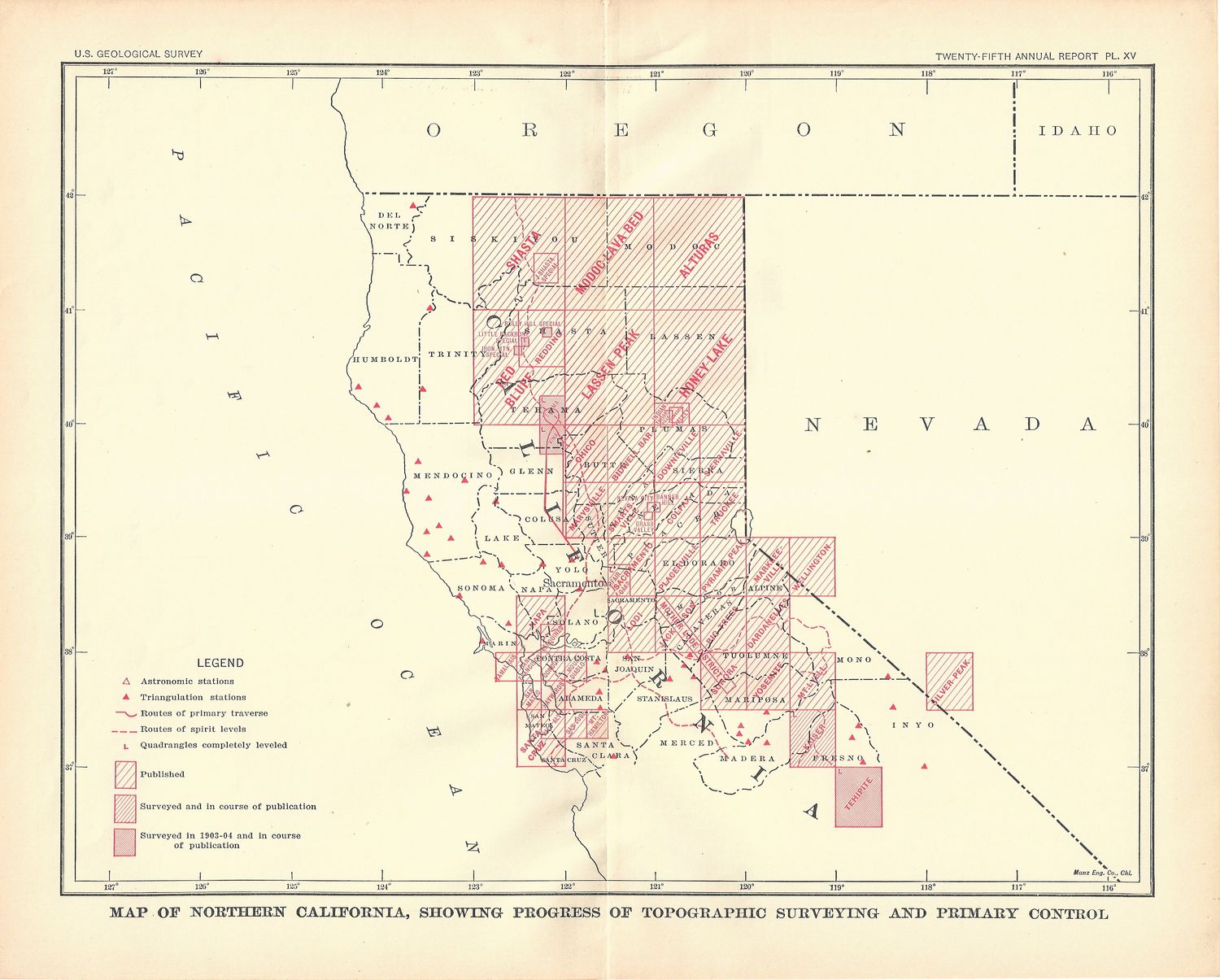 1903 US Geological Survey of Northern California Status map