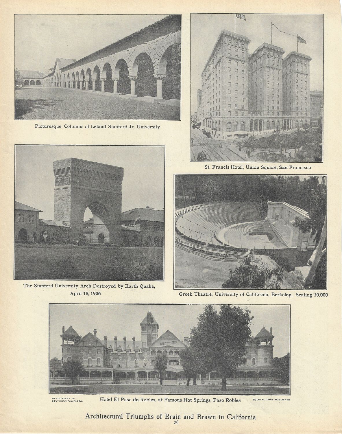 1911 Views of  Architectural Triumphs in California by E.A. Davis