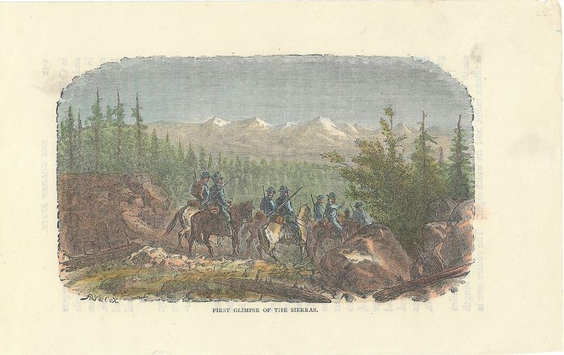 1873 Views of the Sierra Nevada with hand color -Pair