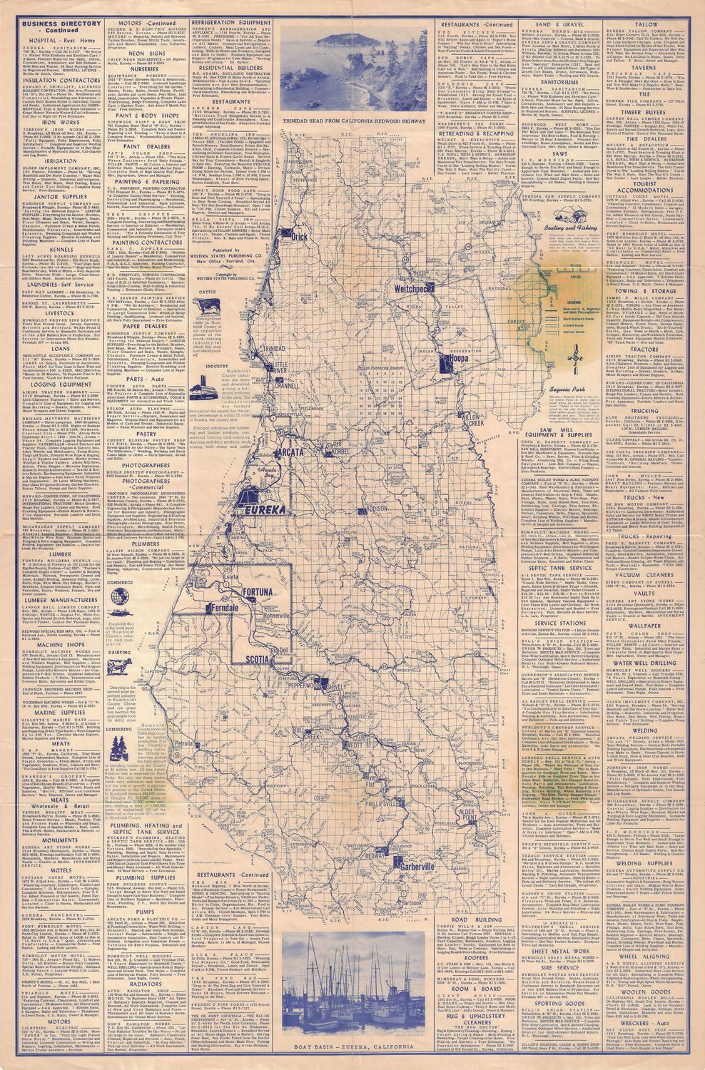 1953 Folding map of Humbolt County -as is.