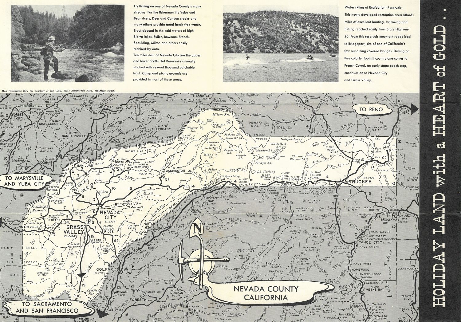 1955 Map of Nevada County,  California