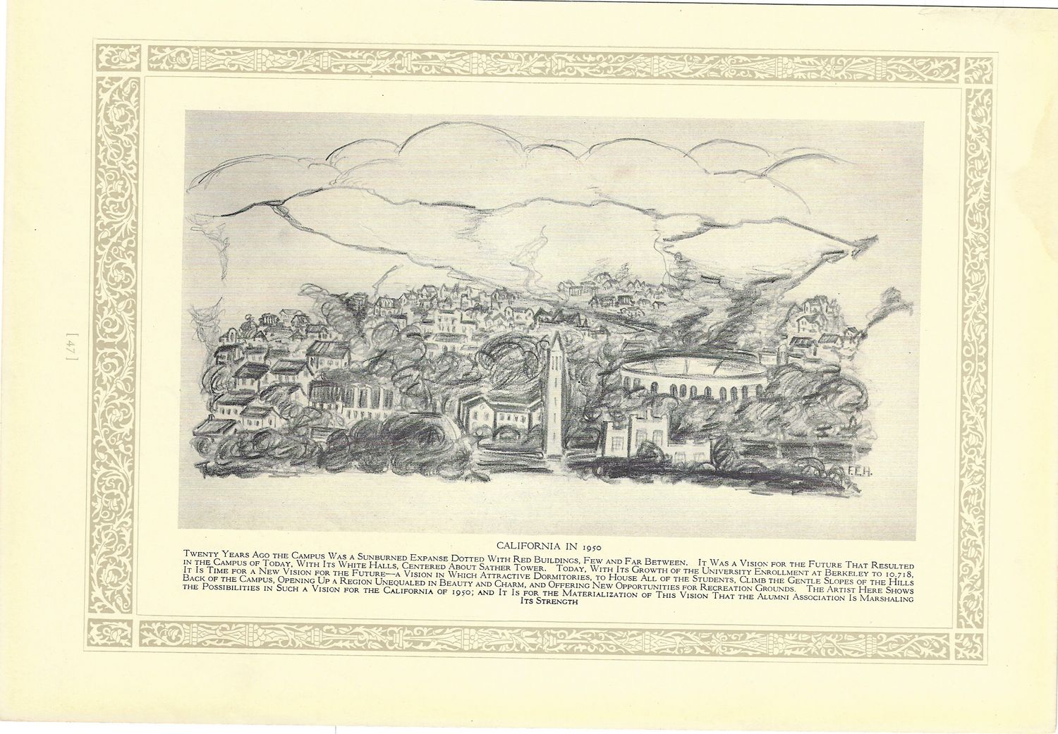 1950 View of the Berkeley Campus with text