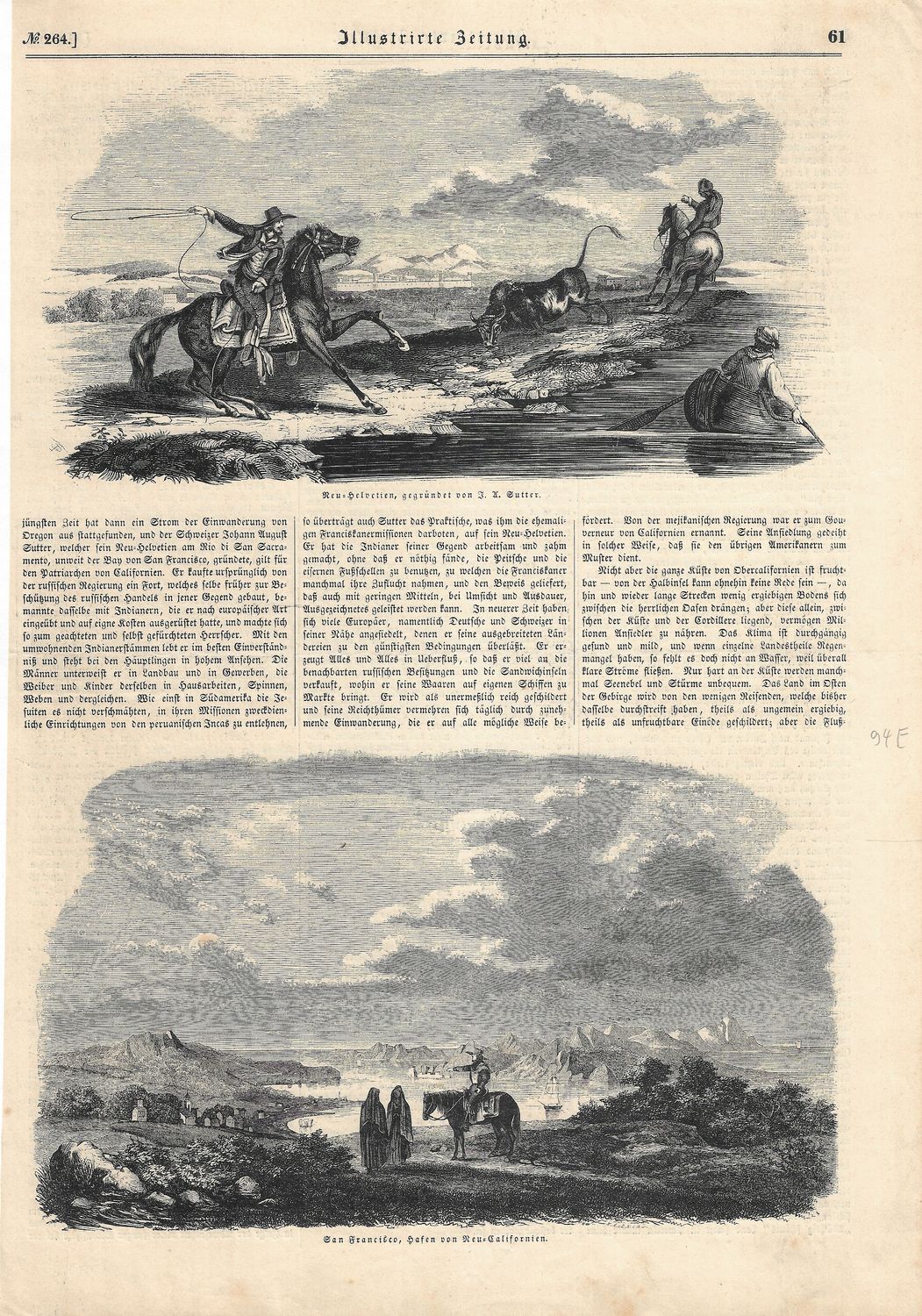 1851 View of Sutter&#39;s Fort &amp; The Golden Gate in German