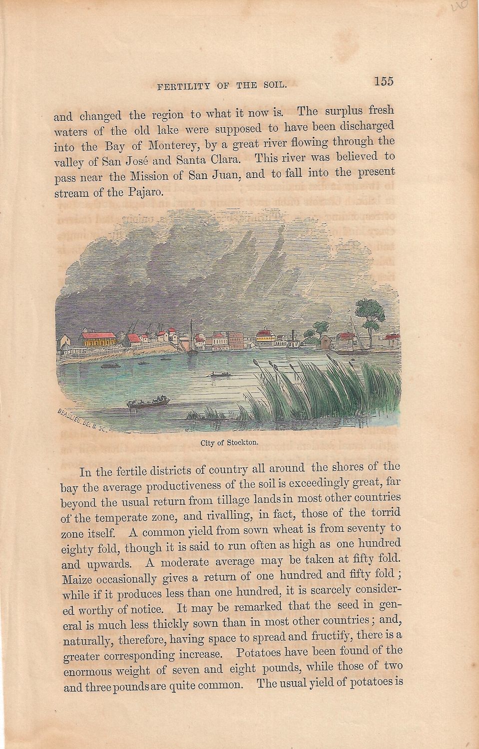 1855 View of Stockton from the Annals of San Francisco w/hc