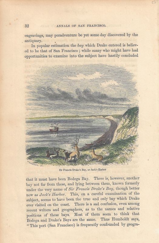 1855 View of Drake's Bay from the Annals of San Francisco w/hc