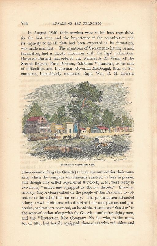 1855 View of Front Street Sacramento City from the Annals of San Francisco