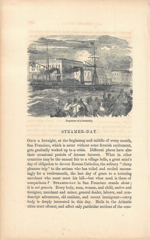 1855 View of Steamer day in San Francisco from the Annals of Sf