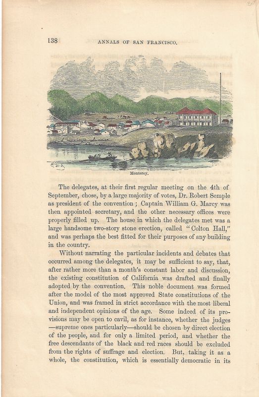 1855 View of Monterey from the Annals of San Francisco w/hc