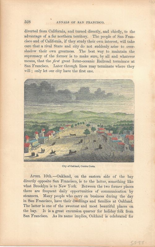 1855 View of Oakland, ca from the Annals of San Francisco w/hc