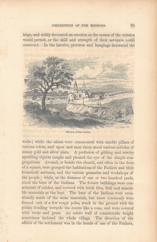 1855 View of the Mission of San Carlos from the Annals of San Francisco