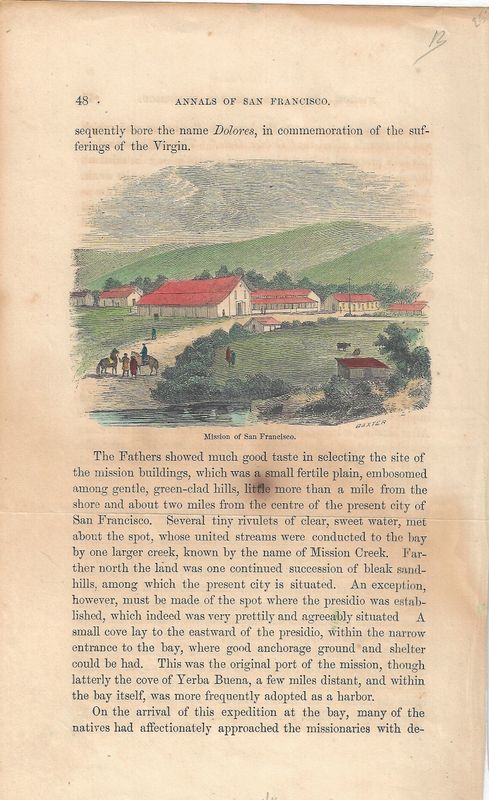 1855 View of the Mission of San Francisco from the Annals of San Francisco w/hc