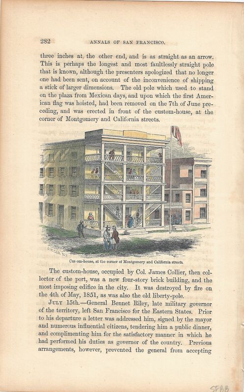 1855 View of the New Customs House from the Annals of San Francisco w/hc
