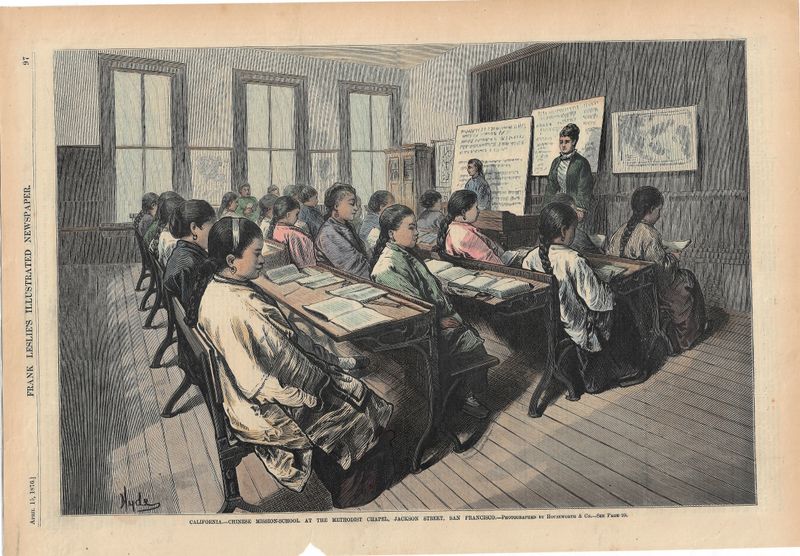 1876 View of the California Chinese Mission School  in San Francisco (Cameron House) w/hc