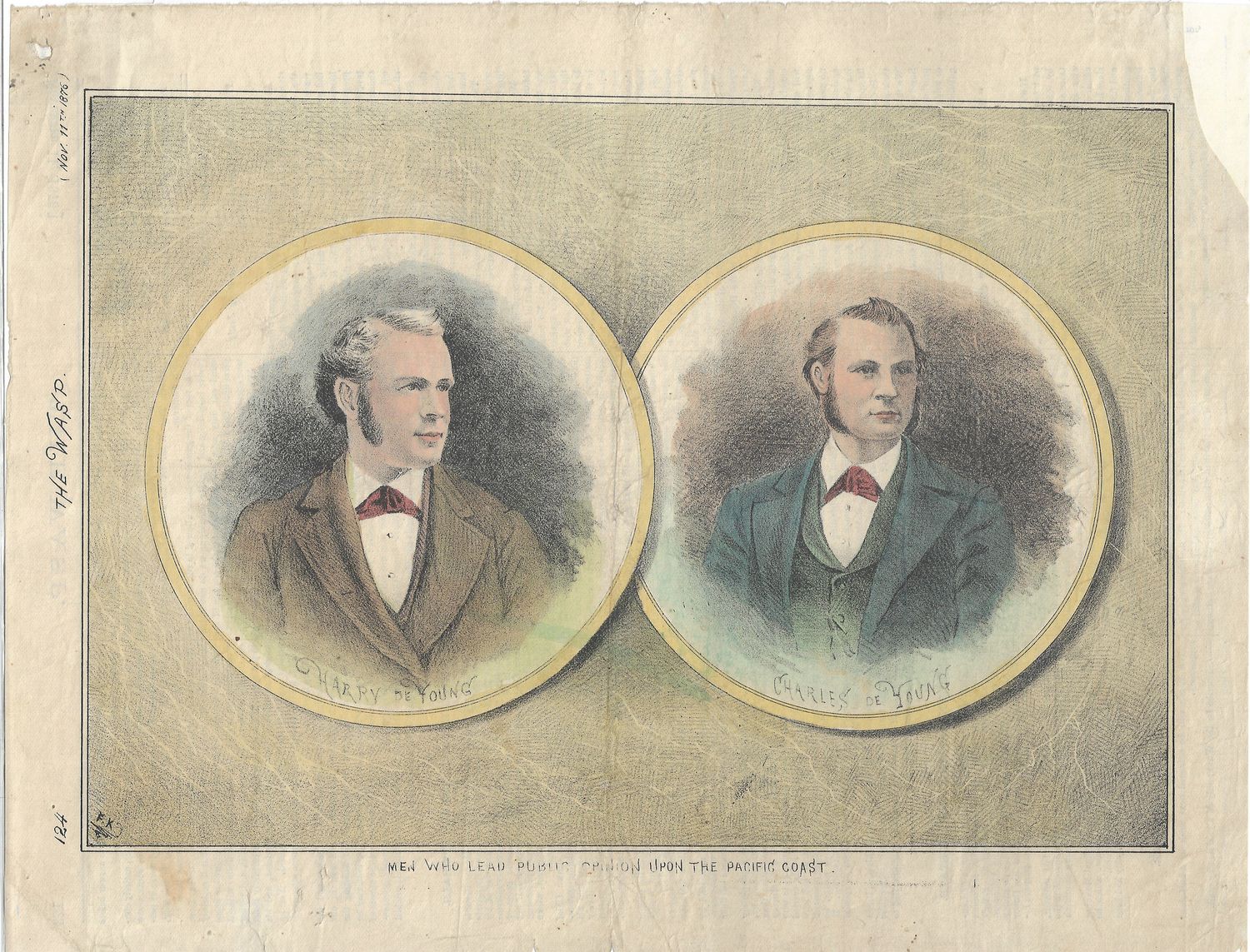1876 Portraits of Harry &amp; Charles De Young of San Francisco w/hc