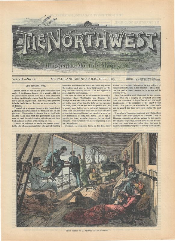 1889 View of a Deck Scene on the Pacific Coast Steamer from the Northwest Illustrated Magazine