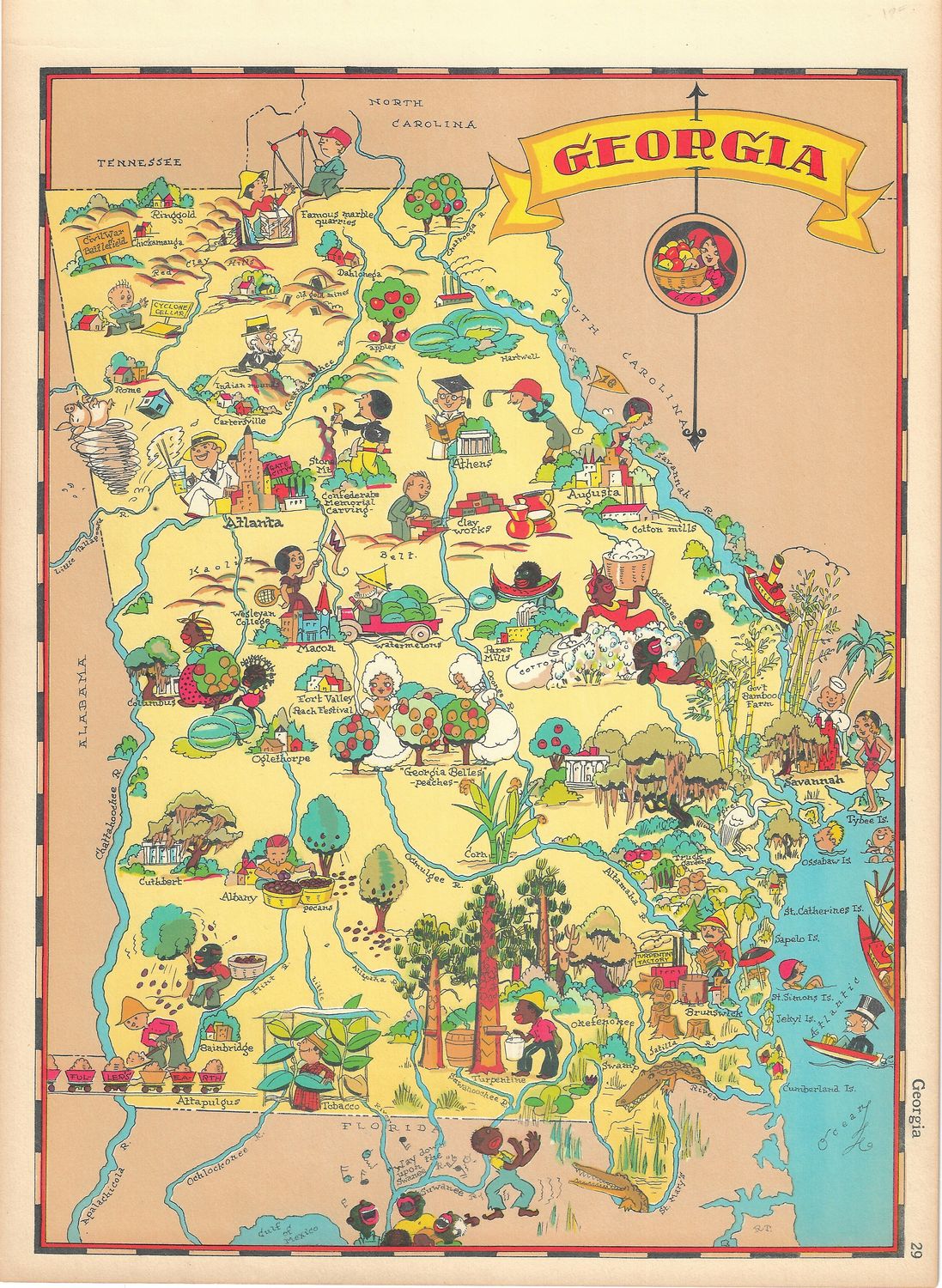 1934 Map of Georgia by Ruth Taylor White