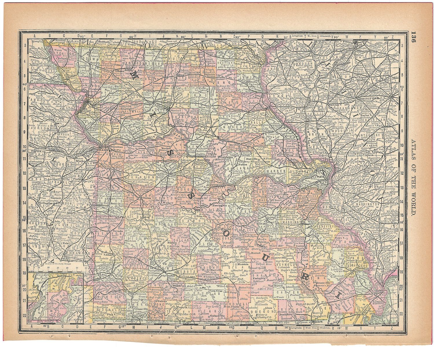 1901 Map of Missouri from the Atlas Pub. Co.