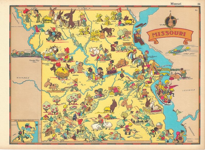 1934 Map of Missouri by Ruth Taylor White