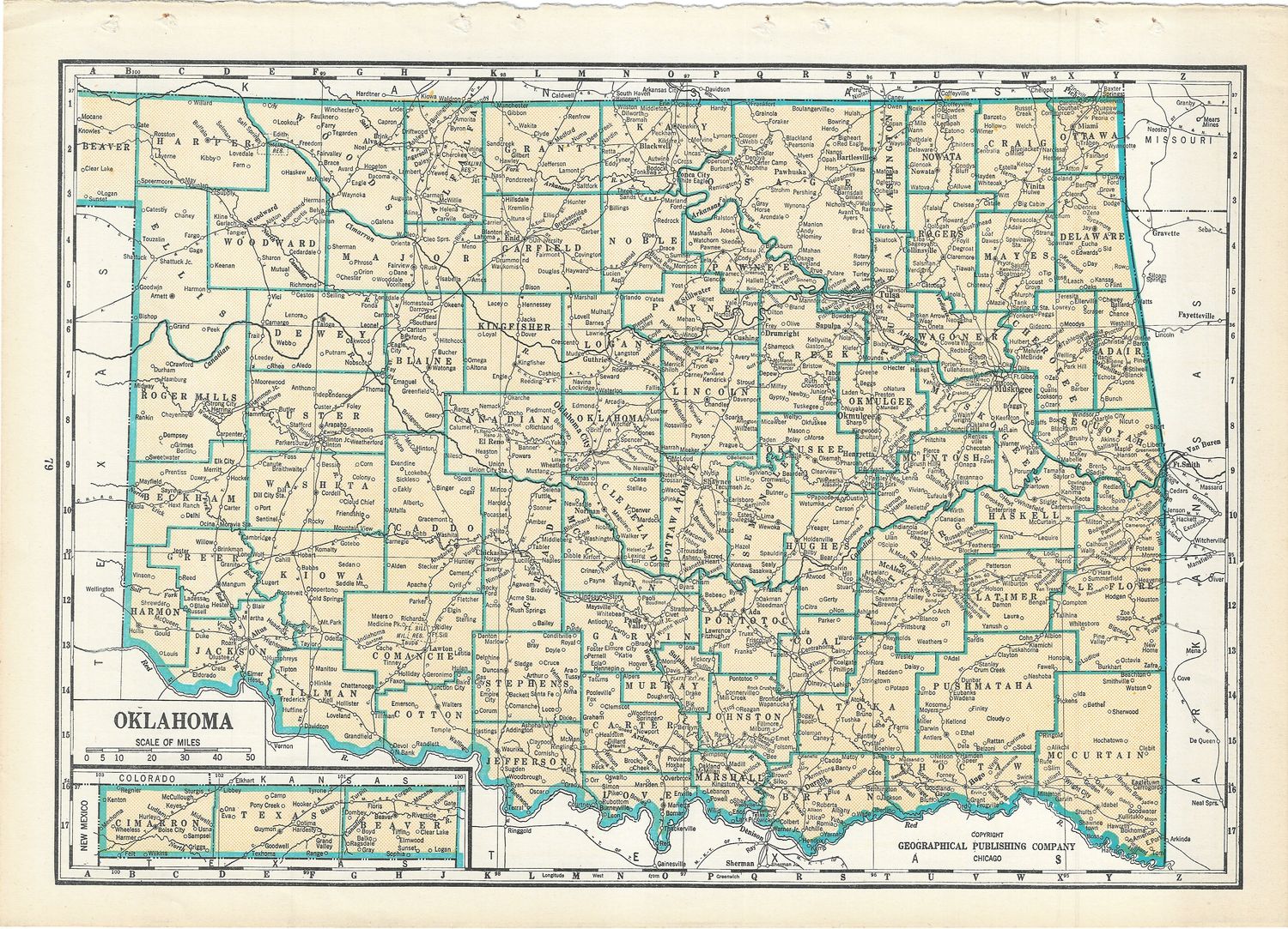 1927 Map of Oregon from the Geographical Pub. Co.