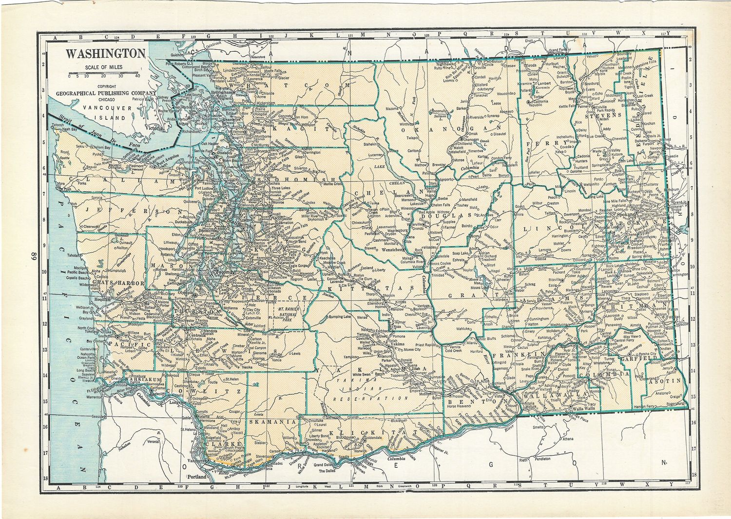 1927 Map of Washington from the Geographical Pub. Co.