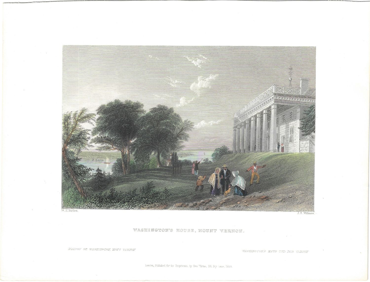 1839 View of Washington&#39;s House, Mount Vernon w/hc