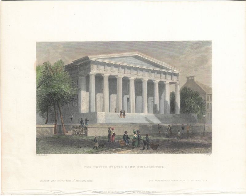 1839 View of the United States Bank, Philiadelphia