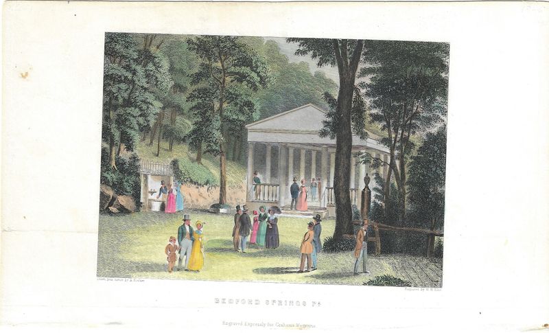 1849 View of Bedford Springs Pennsylvania w/hc