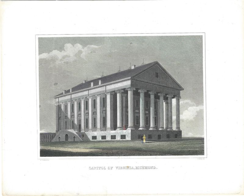 1850 View of Capitol of Virginia, Richmond w/hc