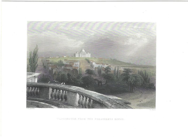 1851 View of Washington, From Presidents House w/hc