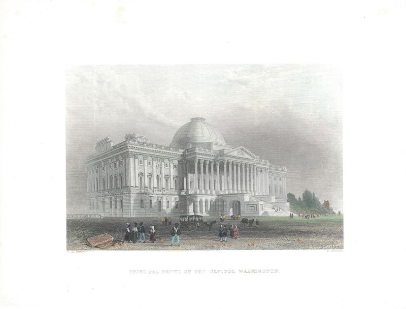 1850 View of the Principle Front of the Capitol Building - Washington DC