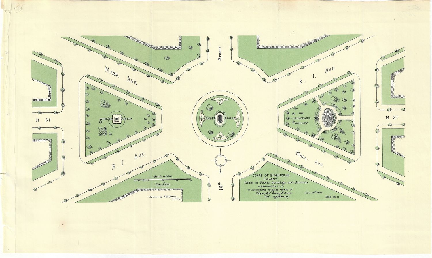 1900 Map of the Office of Public Buildings (&amp;) Grounds in Washington DC