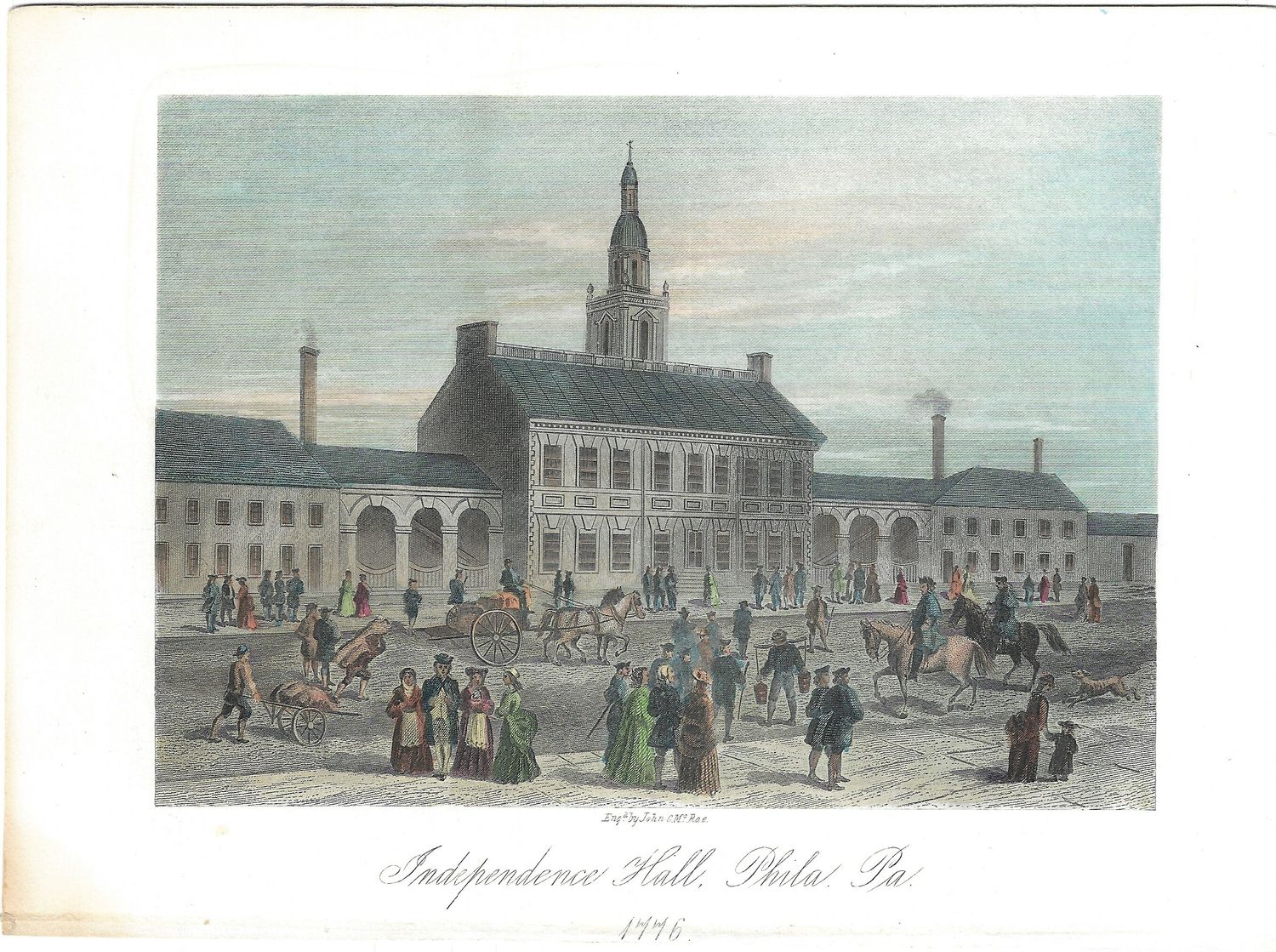 1865 View of Independence Hall Philadelphia, Pa. in 1776 (State House)