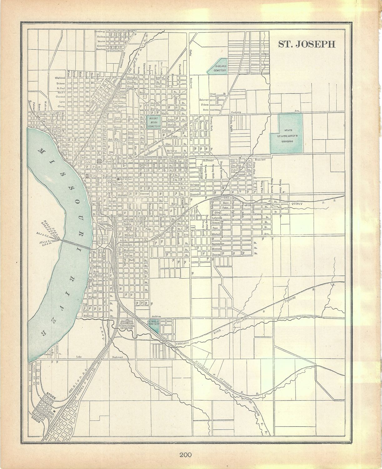 1901 Map of St. Joseph by George Cram