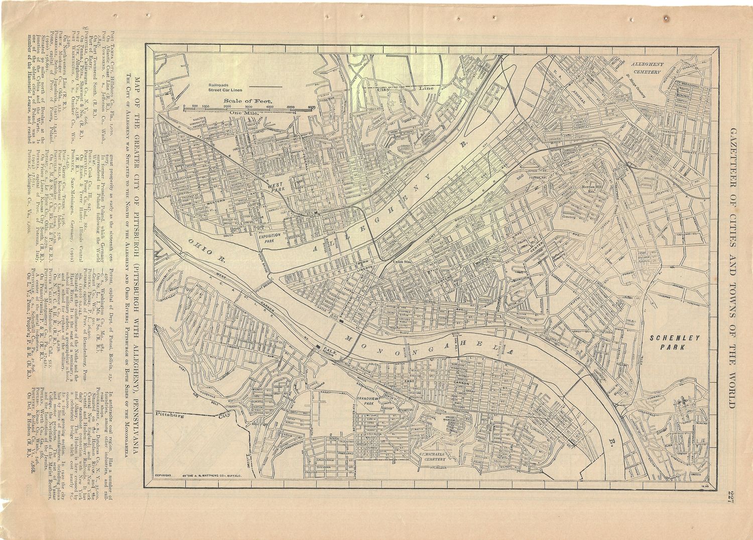 1927 Map of Portland Or. (Pittsburgh,Pa.) by Collins