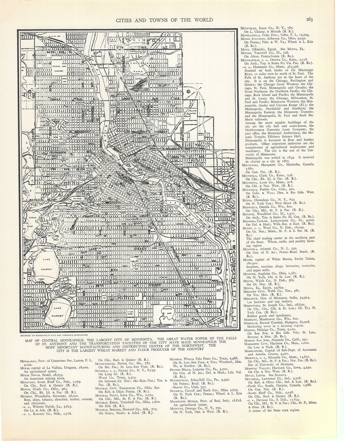 1927 Map of Minneapolis , Mn. by Collins