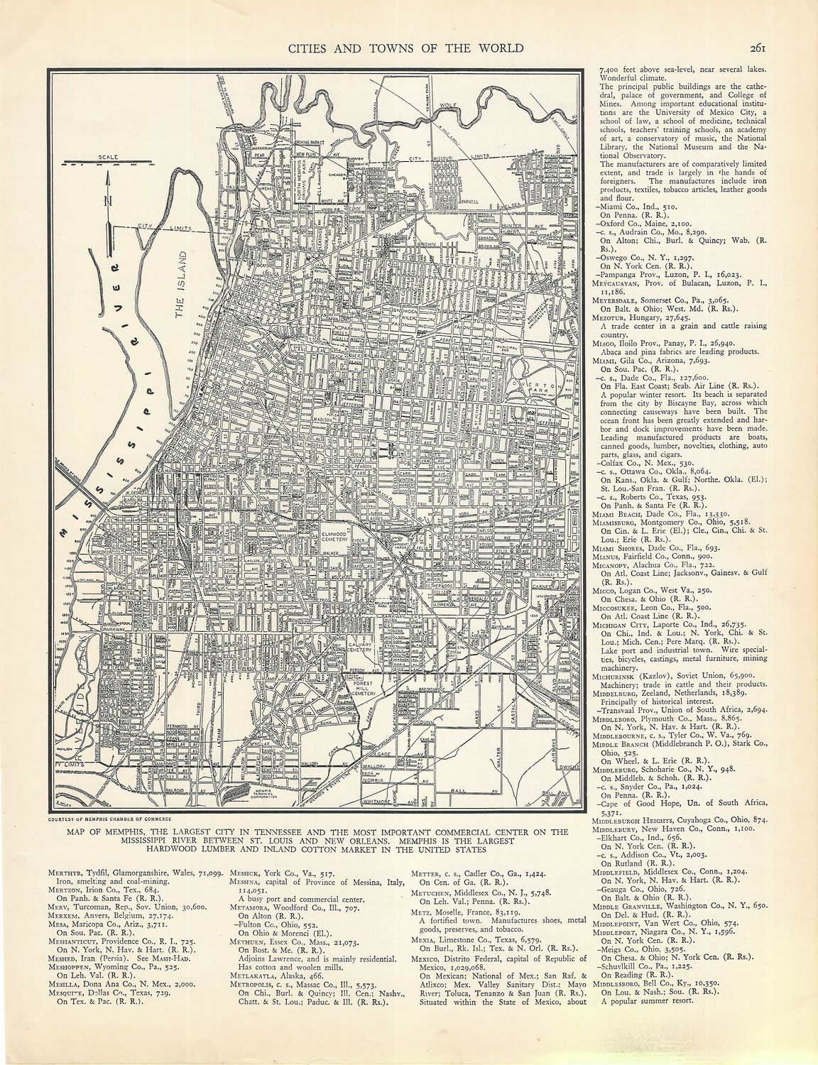 1927 Map of Memphis Tn by Collins