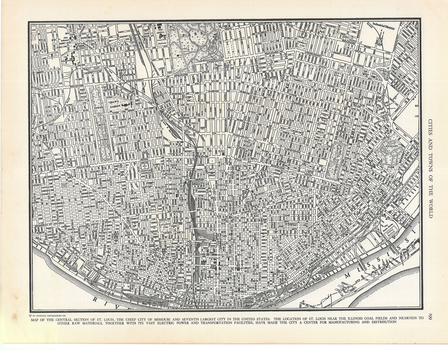 1927 Map of St Louis, Mo. by Collins