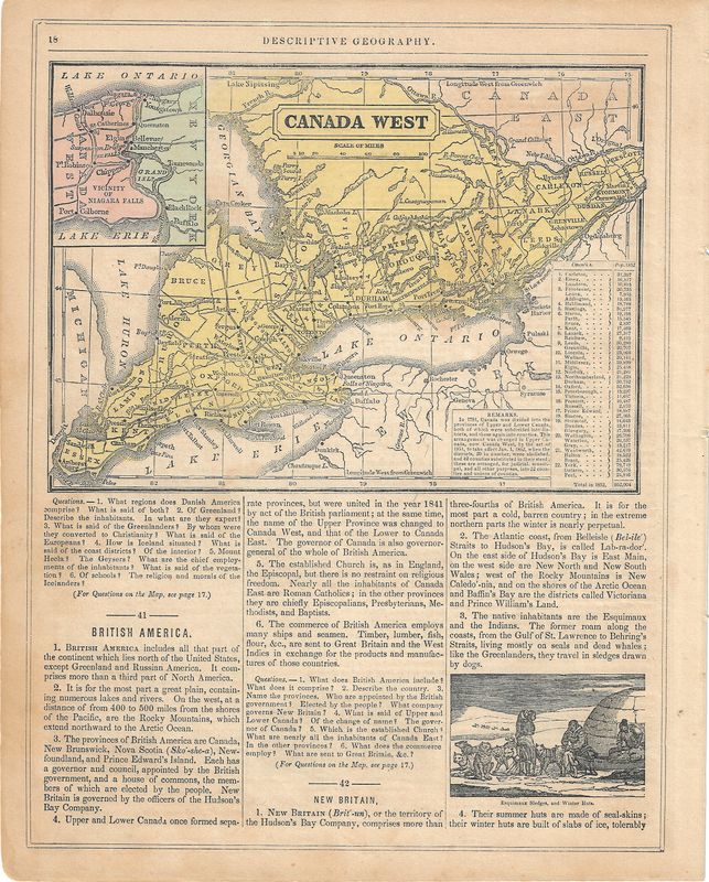 1855 Map of Canada West by Rand w/ohc