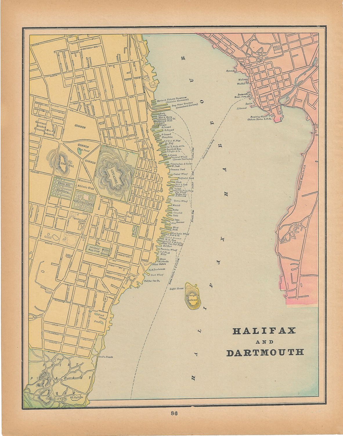 1892 Map of the City of Quebec by George Cram