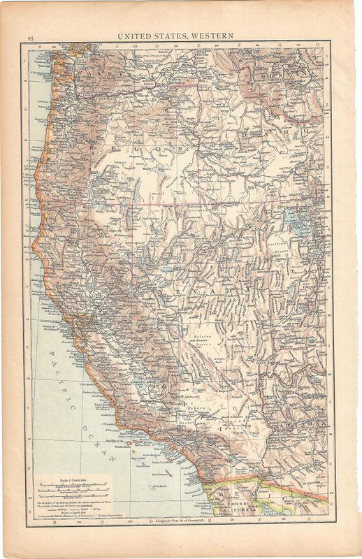 1893 Map of the Western United States