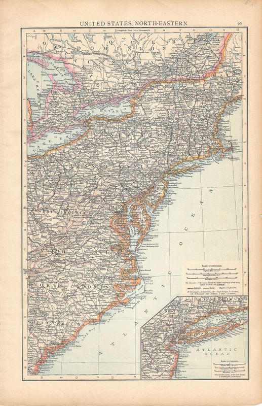 1893 Map of the Northeastern United States