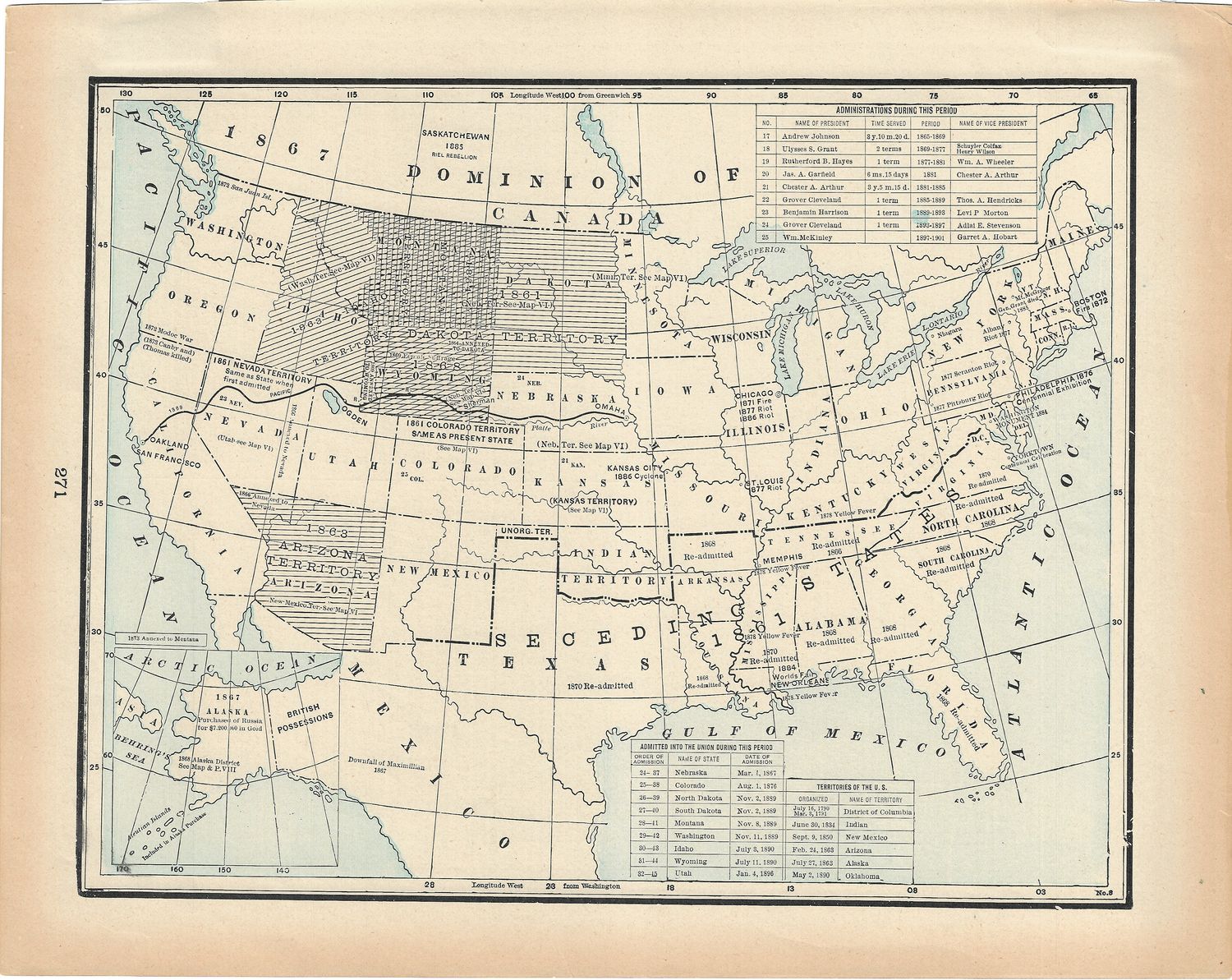 1898 Historical Map of the US