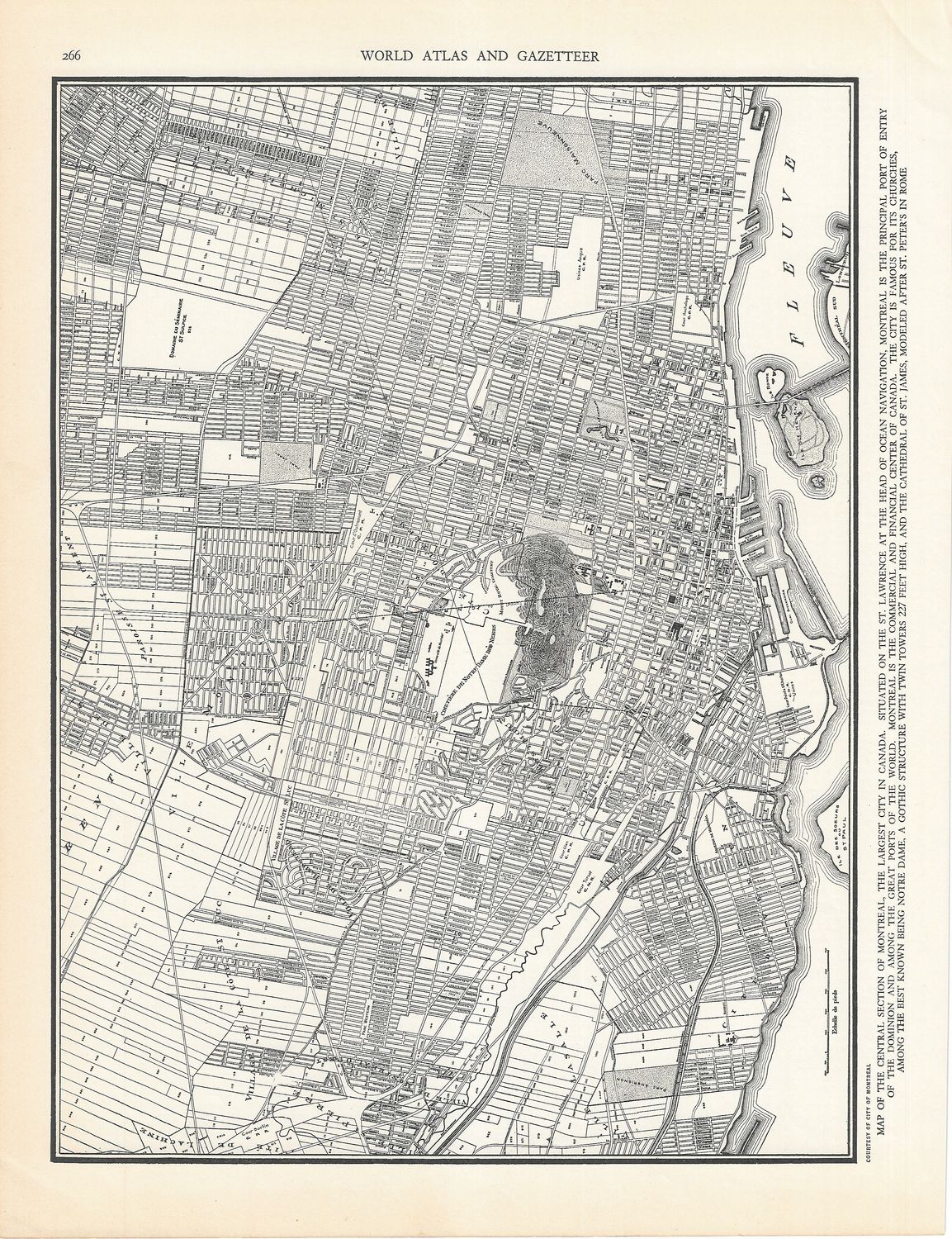 1927 Map of Montreal , Canada by Collins