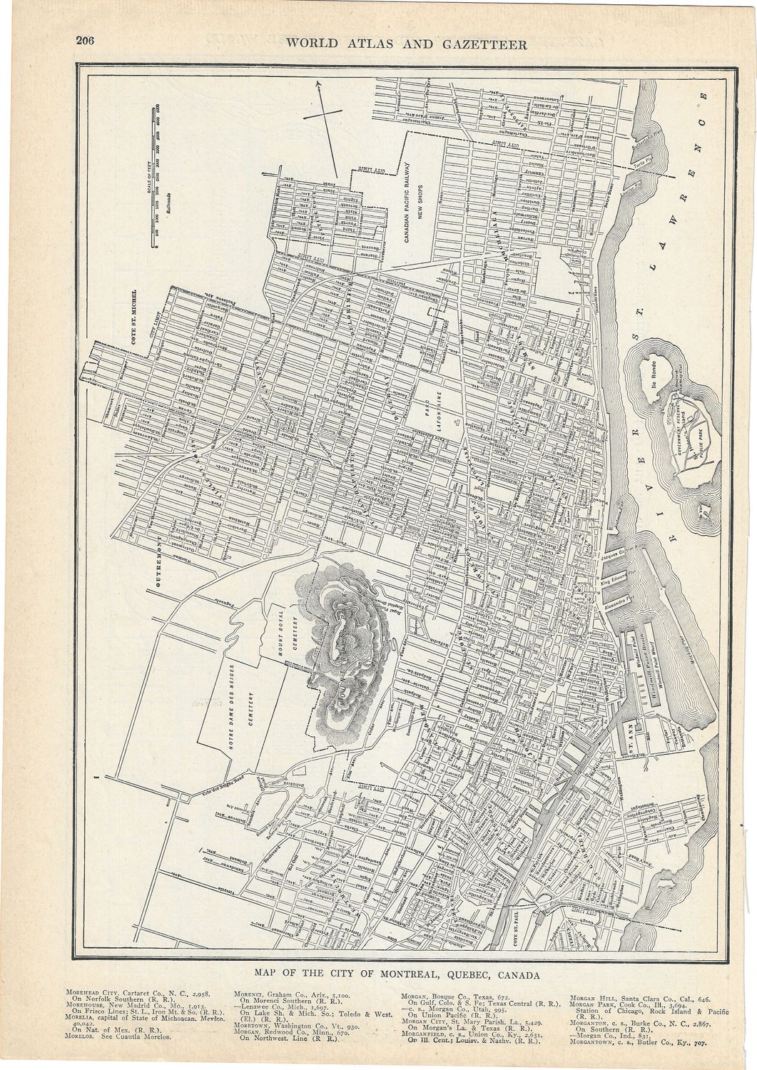 1937 Map of Montreal, Canada by Collins