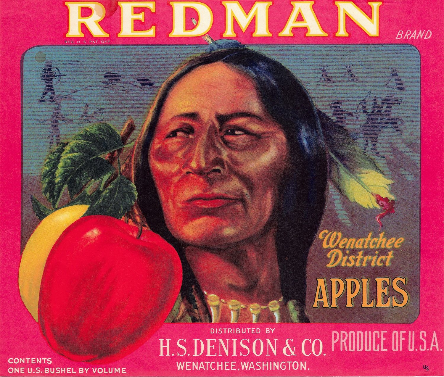 20th Century Fruit Label - Redman Apples of Wenachee