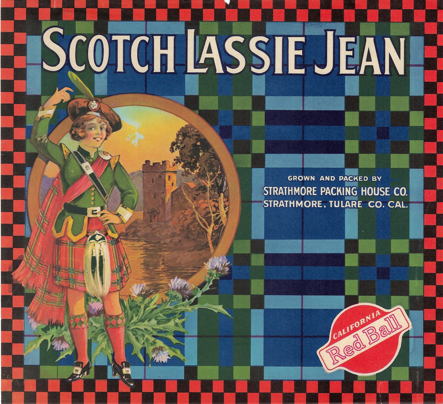 20th Century Fruit Label - Scotch Lassie Oranges of Strathmore