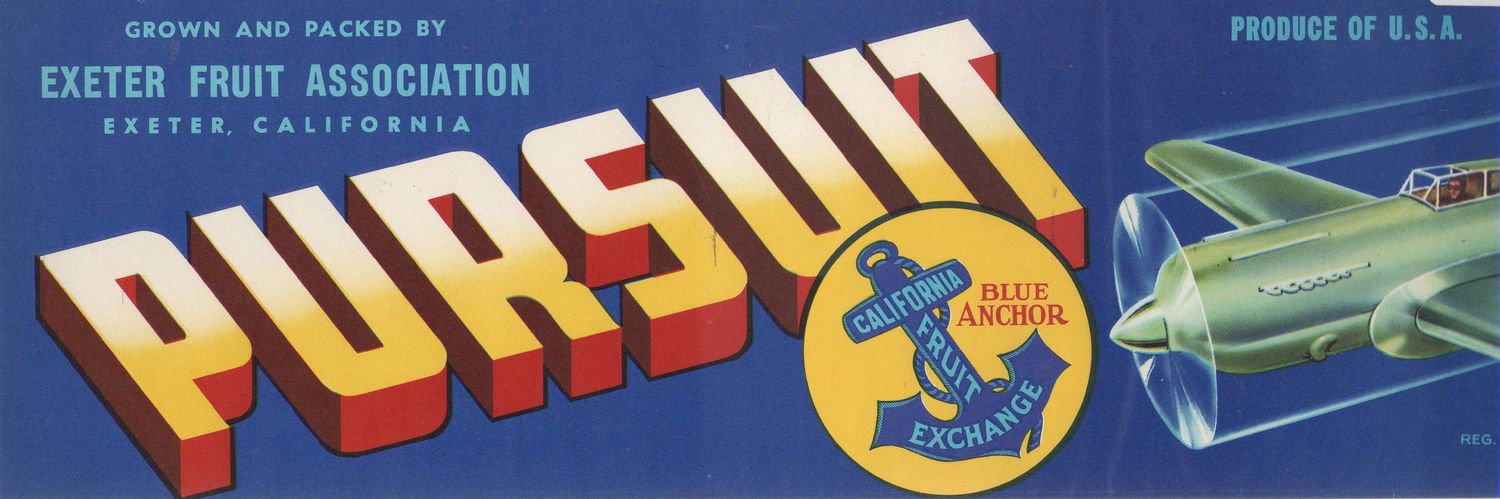 20th Century Fruit Label - Pursuit Exeter Fruit Exchange